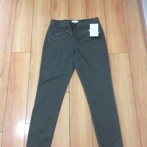Army green stretch pants